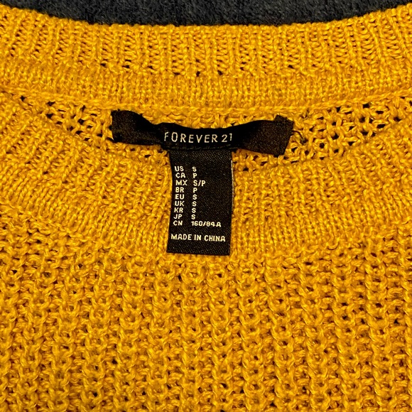 FOREVER 21 YELLOW KNIT SWEATER - Picture 2 of 3